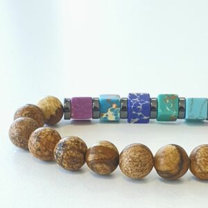 Alternative view of Természetes kőből fűzött csakra karkötő